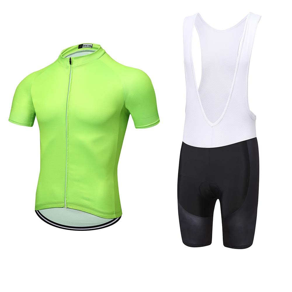 Men's Cycling Jersey & Bib Shorts Set - Quick-Dry, Full-Zip Road Bike Clothing Kit for Comfortable Bicycle Riding | Perfect for Road Racing, Training & Outdoor Cycling