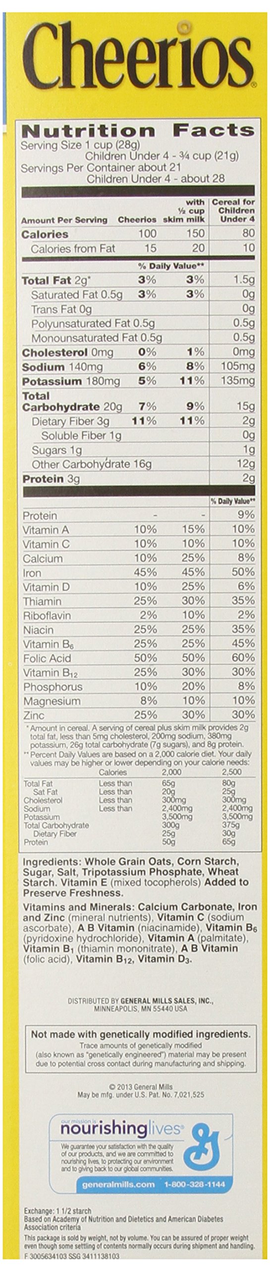 Cheerios Gluten Free Breakfast Cereal - Family Size 21 oz Box (Pack of 2) - Healthy Morning Meal & Snack for Kids & Adults