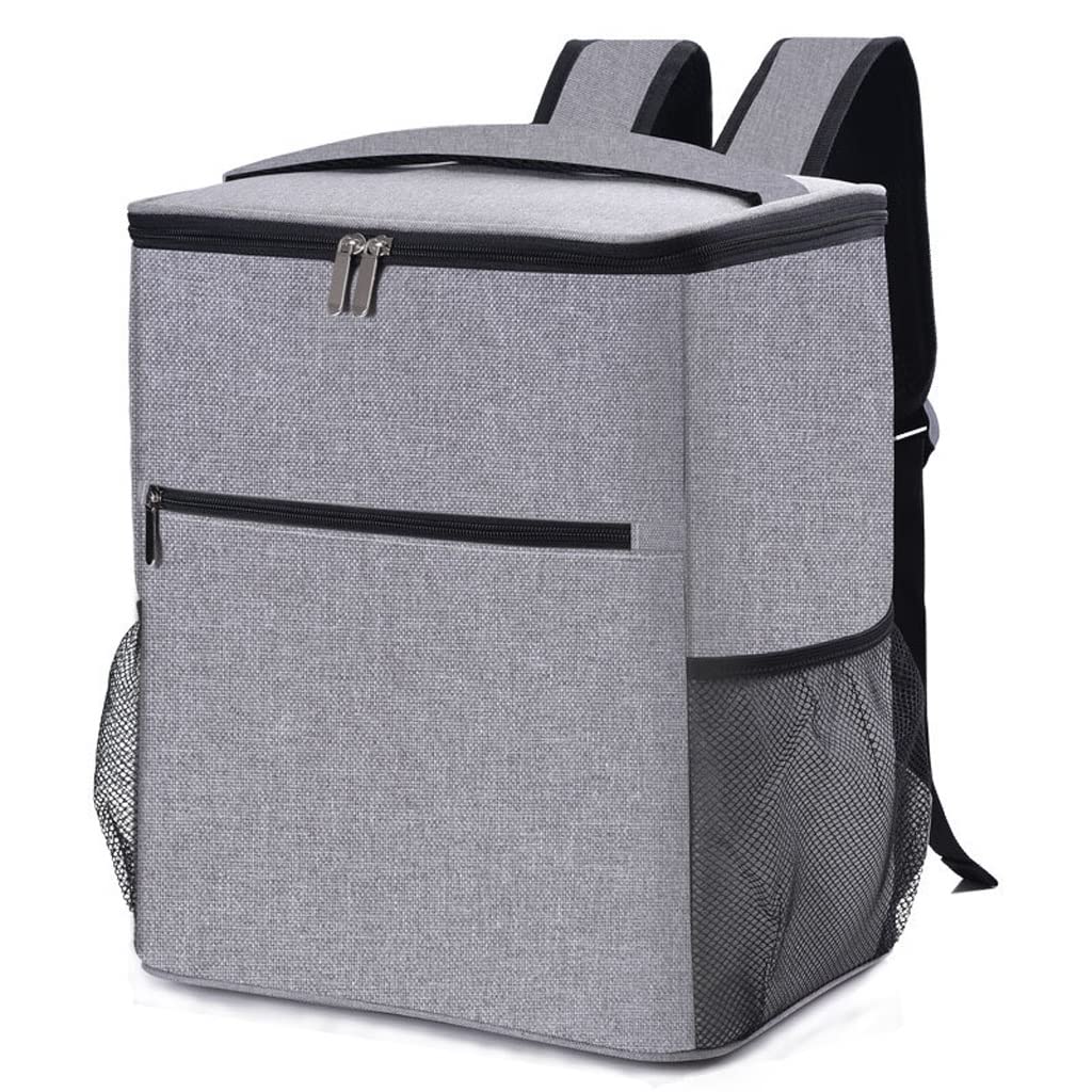 FSYSM 36.5cm Insulated Cooler Backpack - Portable Thermal Lunch Bag for Men & Women, Leakproof Picnic Food Storage with Ice Compartment - Perfect for Camping, Beach, Hiking & Outdoor Adventures (Gray)