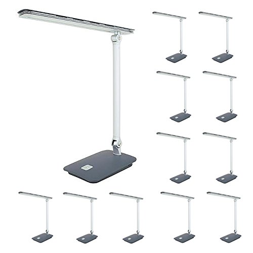 3-Level Dimmable Touch Control LED Desk Lamp - 7W Foldable Office Light, 12-Pack White (2403WHx12) - Perfect for Home Office, Study, Reading & Workspace Lighting