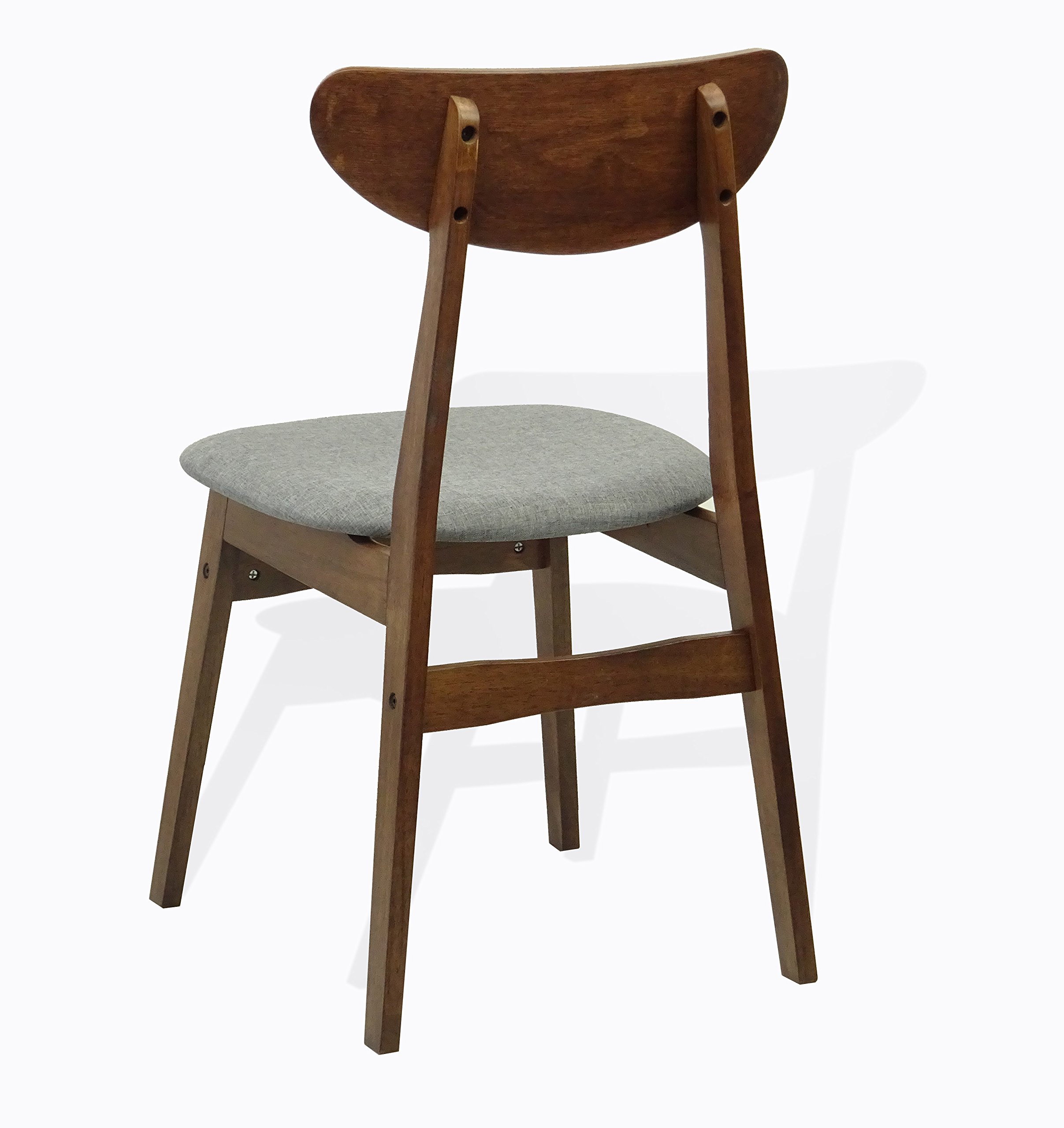 Modern 5-Piece Dining Set - Rectangular Solid Wood Table & 4 Yumiko Padded Seat Chairs in Medium Brown | Perfect for Small Kitchens, Breakfast Nooks & Cozy Family Meals