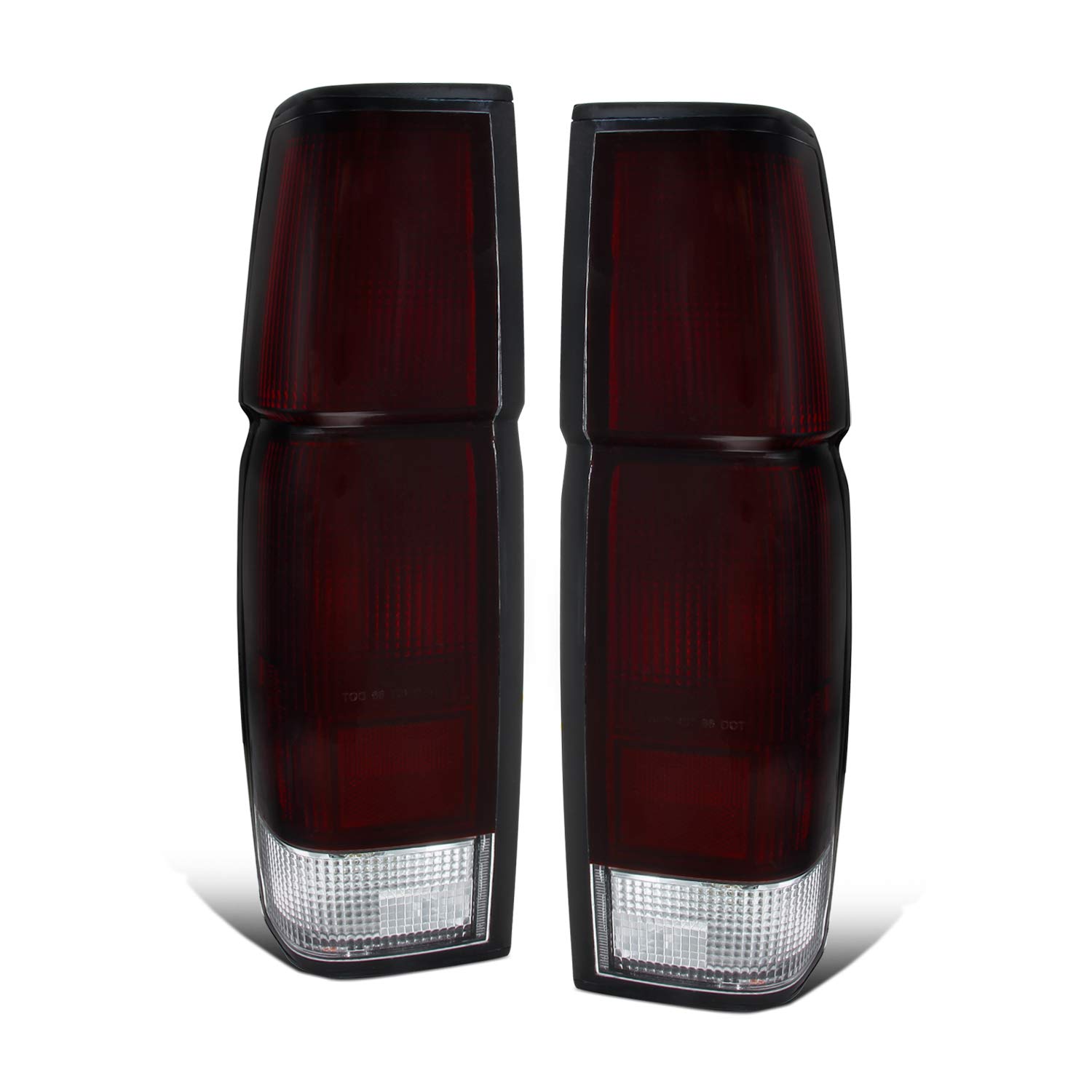 AKKON OEM Style Tail Lights for 1986-1997 Nissan Pickup D21 Hardbody - Dark Red Lens Replacement Housing Assemblies | Perfect for Restoration & Off-Road Upgrades
