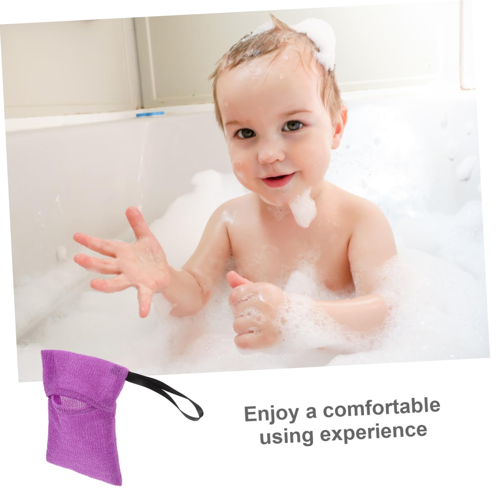 FRCOLOR Leak Proof Soap Travel Case - Purple Nylon Soap Pouch & Scrubber for Homemade Soap, Shampoo Bars | Perfect for Camping, Gym, Travel & Home Use