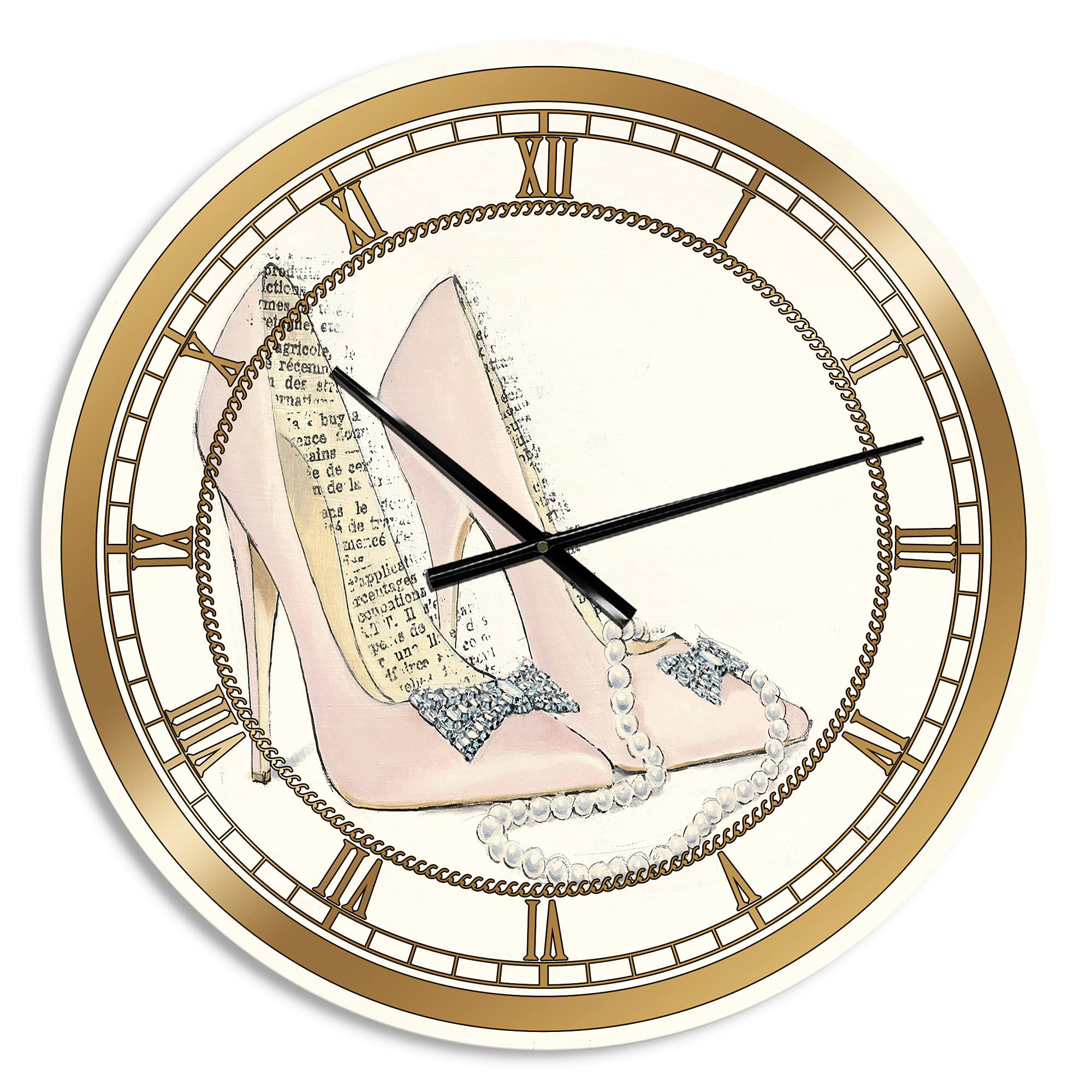 Glamorous Black Diamond Stiletto II Wall Clock - Large Decorative Clock for Living Room, Bedroom & Office | Elegant Home Decor & Unique Gift Idea