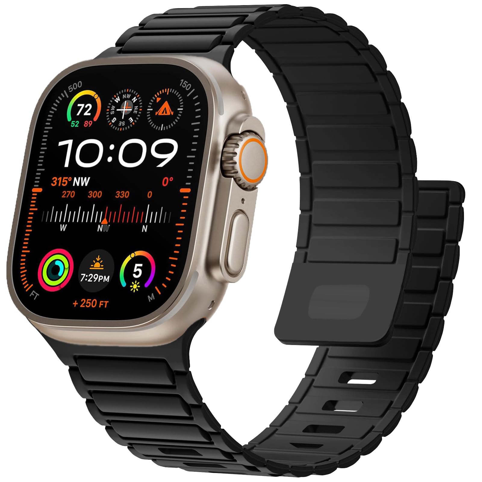 Magnetic Sport Band for Apple Watch Ultra/Series 10/9/8/7/6/5/4/3/SE - 49mm 45mm 46mm 44mm 42mm 41mm 40mm 38mm Silicone Strap for Men & Women - Durable Link Loop Wristband for Gym, Running & Outdoor Activities