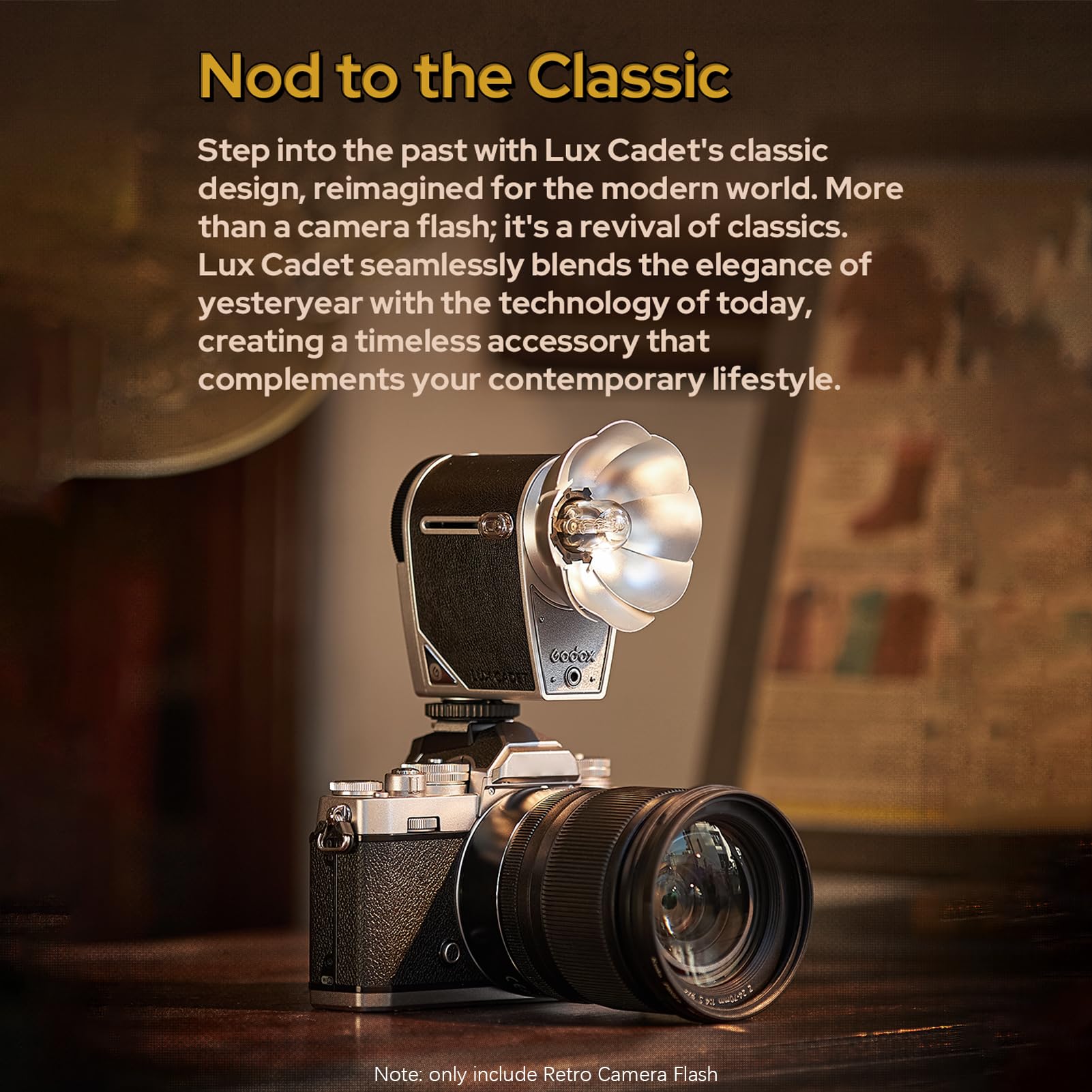 HUIOP Lux Cadet Camera Flash GN10 - 6200K±300K Color Temperature, Auto & Manual Flash Modes, 1/1-1/64 Power, 28mm Focal Length - Compatible with Canon Film Hot-Shoe Cameras - Perfect for Portrait, Wedding, and Studio Photography