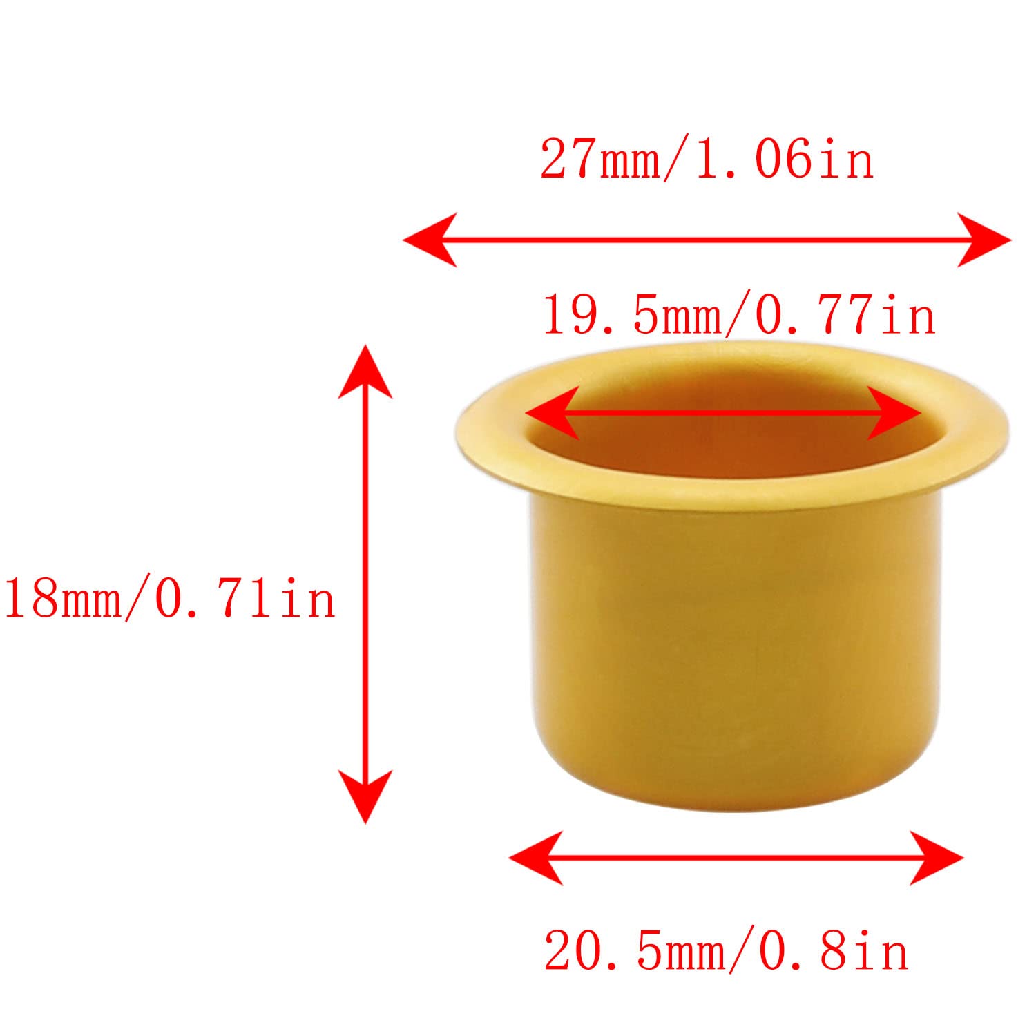 ZYAMY 10-Pack Gold Aluminum Candle Holders - 27mm Diameter, 18mm Height Candle Drip Protectors & Decorative Containers for Wedding, Party, Home Decor & Religious Ceremonies