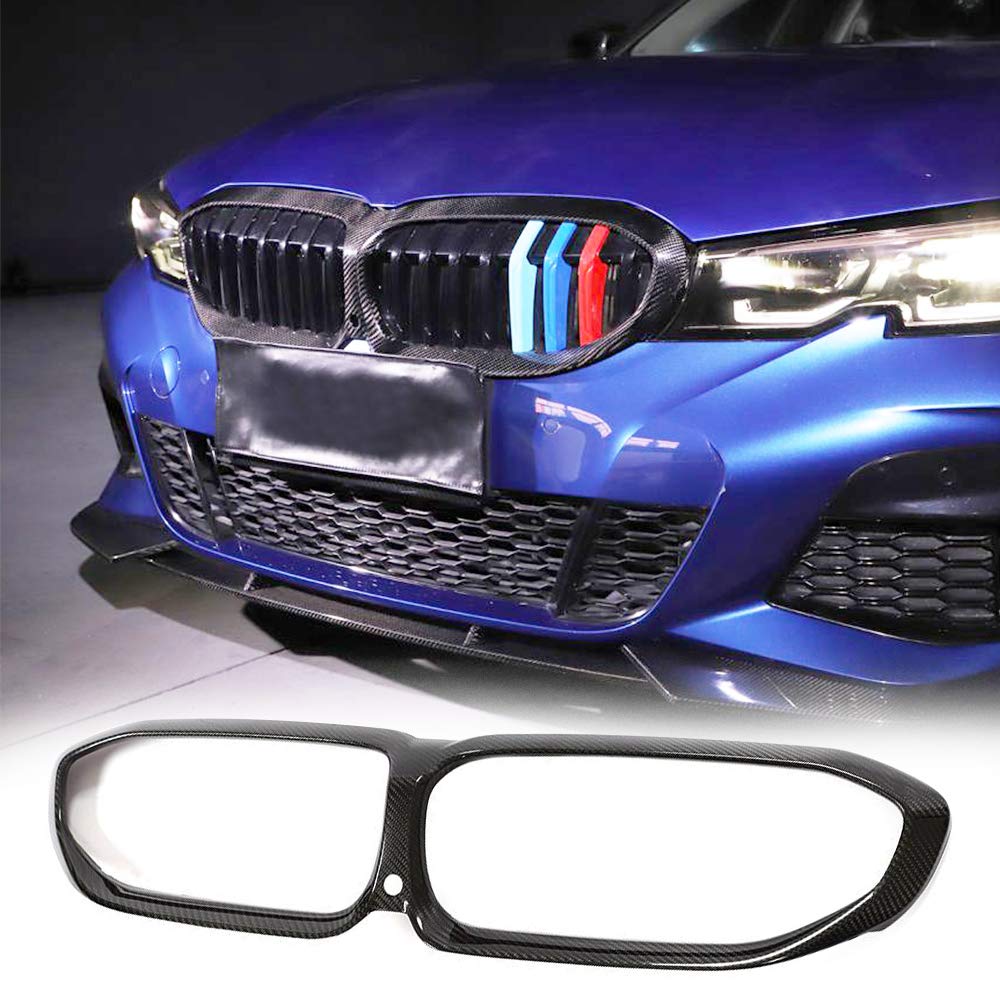 Carbon Fiber Front Grill for BMW 3 Series G20 Sedan (2019-2023) - Compatible with 320i 330i M340i Models - Front Hood Grille Cover with Camera Hole - Enhances Aerodynamics & Sporty Look - Perfect for Car Enthusiasts & Performance Upgrades