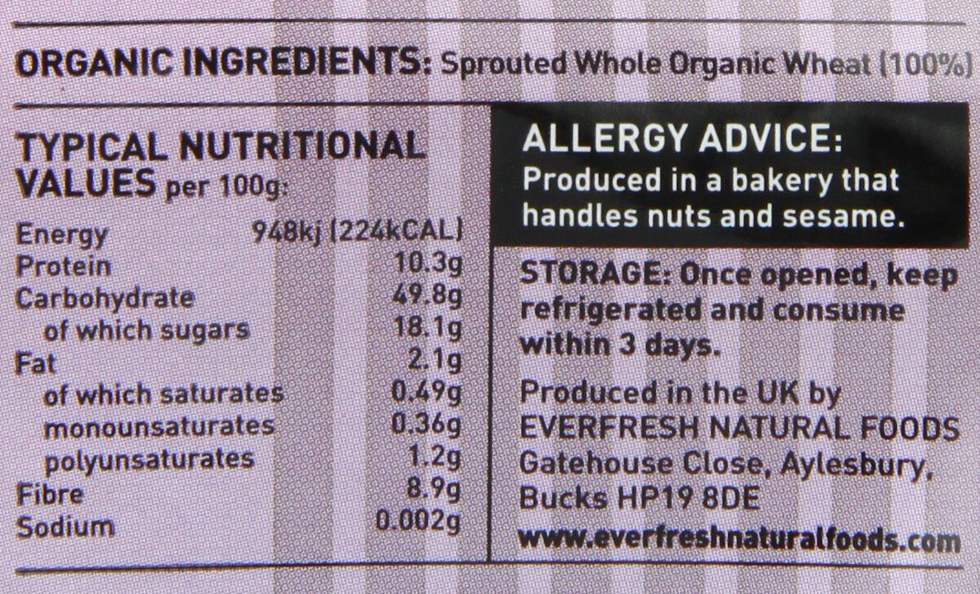 Organic Sprouted Wheat Bread by Everfresh Bakery - 400g Whole Grain Loaf | Healthy Breakfast, Sandwiches & Toast for Active Lifestyles