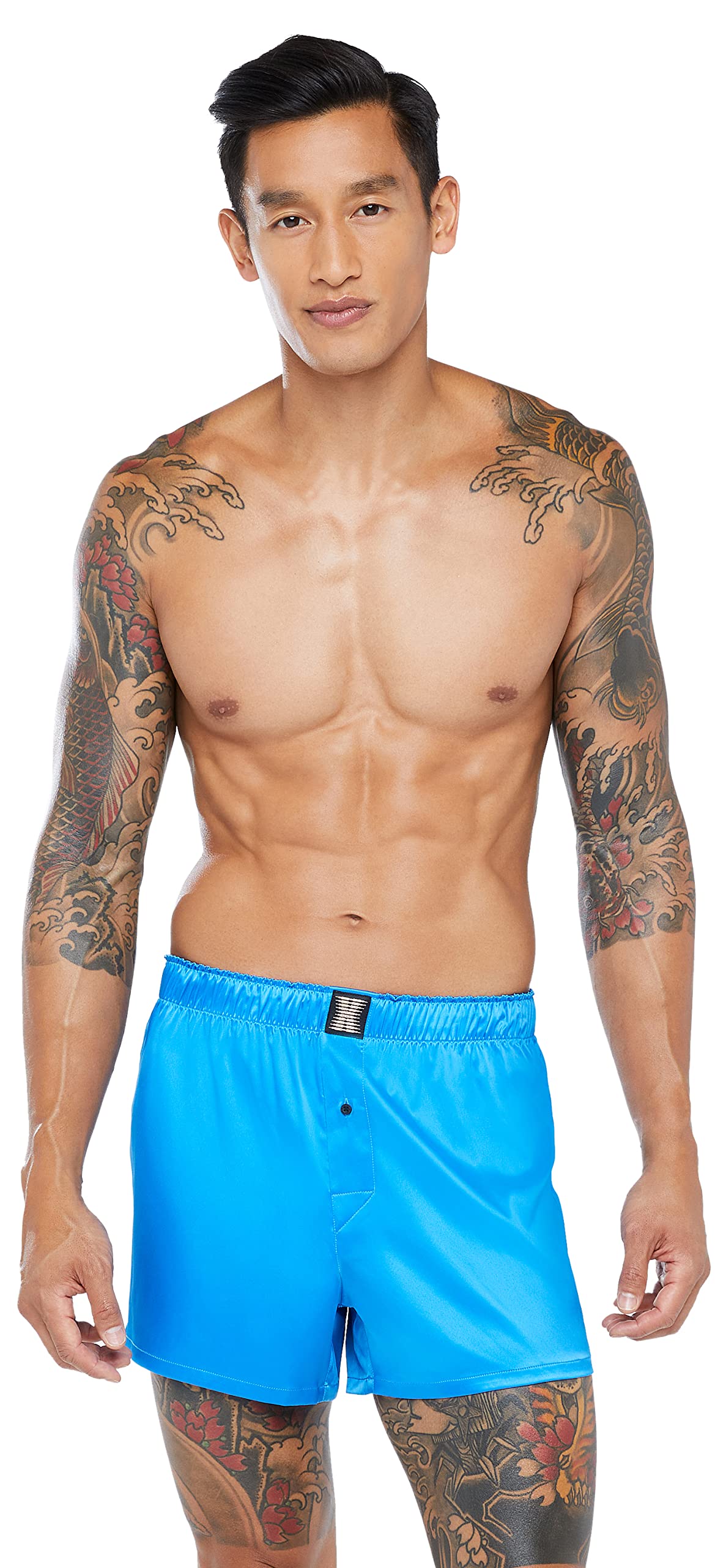 Savage x Fenty Men's Satin Boxer Briefs - Soft & Comfortable Underwear for Sleep, Lounge & Everyday Wear
