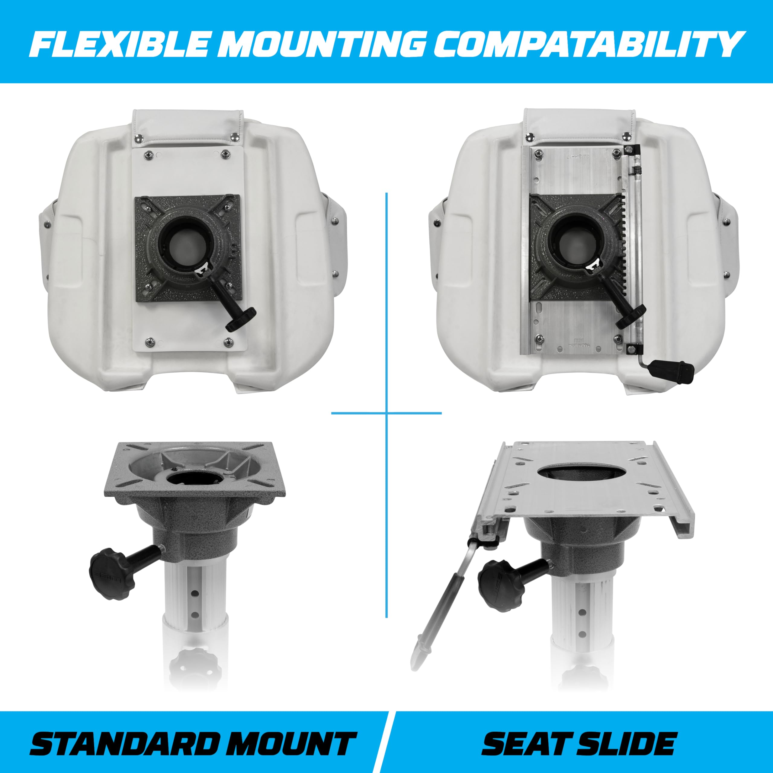 Wise 8WD1007-3-710 White Captain's Chair with Comfortable Cushions & Heavy-Duty Mounting Plate - Perfect for Boats, RVs, and Outdoor Furniture Replacement