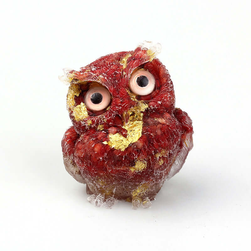 Crystal Stone Owl Ornaments - Handcrafted Table Top Decor for Home & Office | Feng Shui Gift, Zen Meditation Decor, Bookshelf Display | A6565