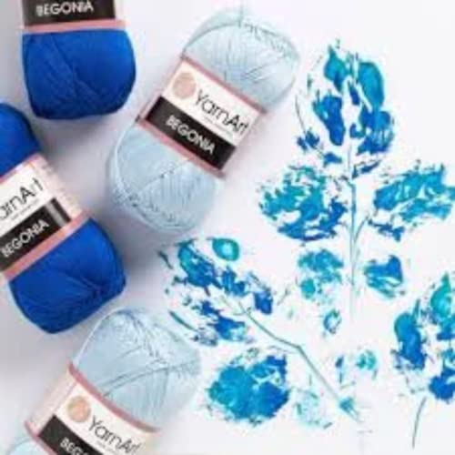 Premium Soft 100% Cotton Yarn for Knitting & Crochet - Yarn Art Begonia Yarn (1.76oz/50g, 185yds/169m) | Pastel & Shiny Colors | Ideal for Baby Blankets, Amigurumi, Scarves & DIY Crafts