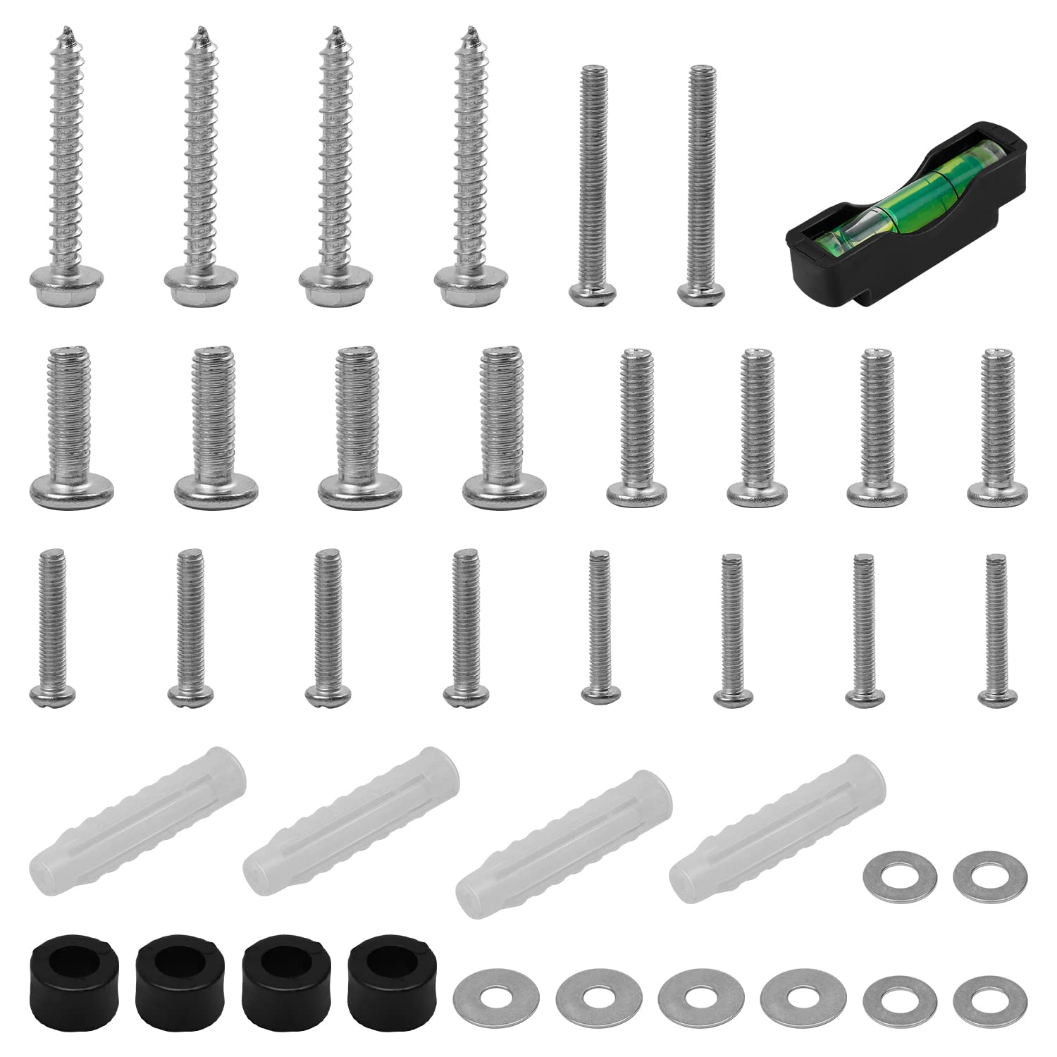 Universal TV Mounting Hardware Kit - 37 Pieces TV Mounting Screws (M4/M5/M6/M8) with Spacers & Washers - Compatible with All TV Wall Brackets & TV Stands - Perfect for Home Theater Setup & Office TV Installation