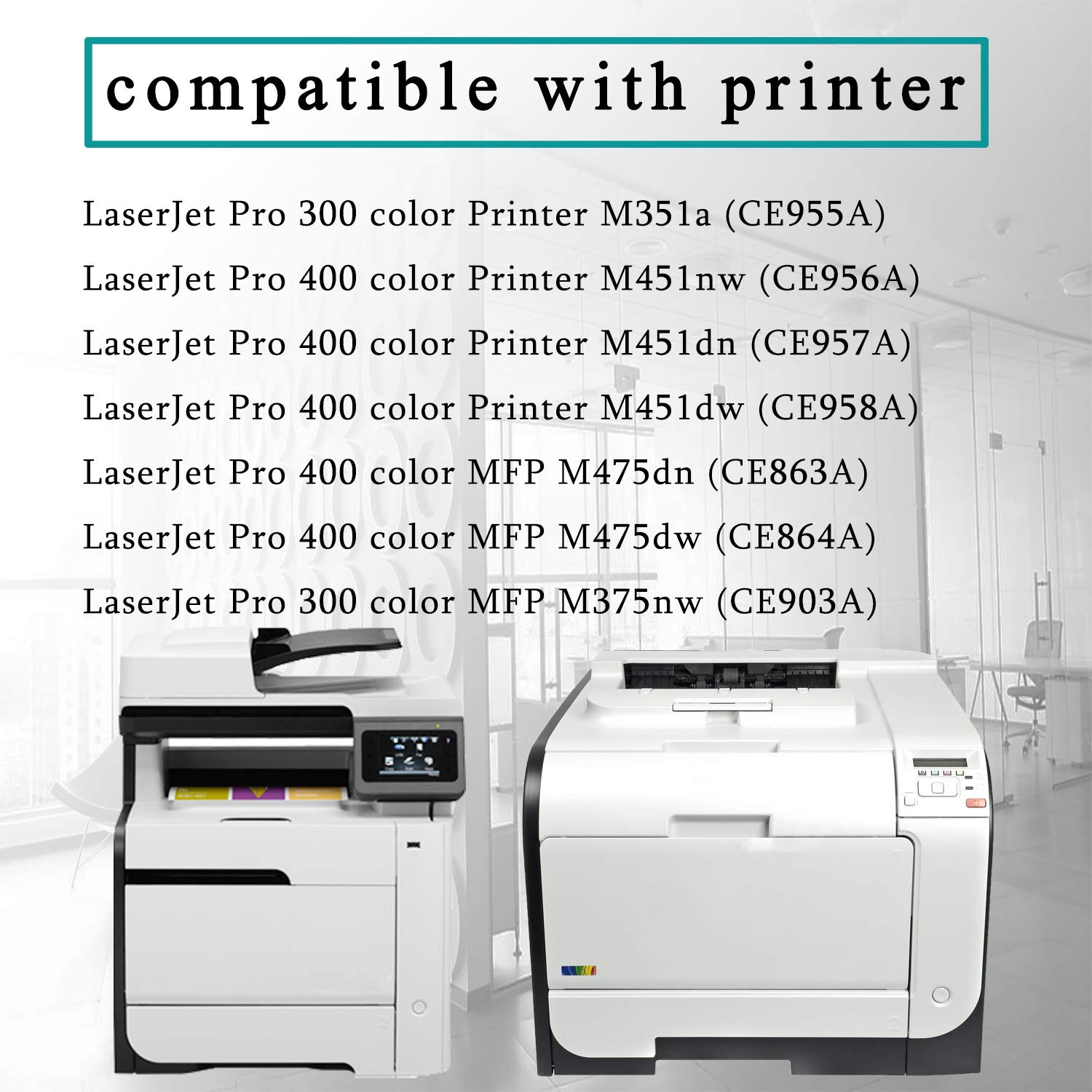 4-Pack HP Pro 300/400 Toner Cartridges (CE410A/411A/412A/413A) - Home & Office Printing