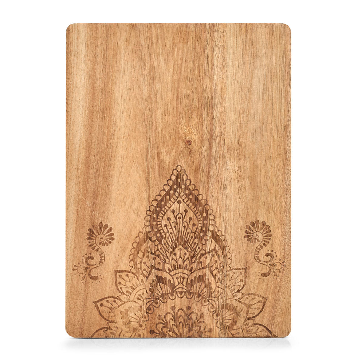 Premium Acacia Wood Cutting Board with Oriental Print - Round & Rectangle Serving Board for Sushi, Cheese, and Charcuterie - Perfect for Kitchen, Dining, and Entertaining