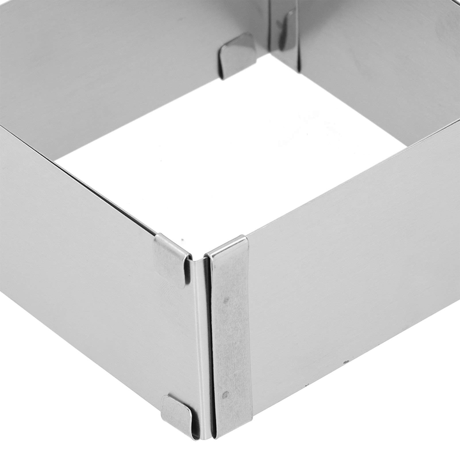 Premium Stainless Steel Adjustable Cake Ring Molds - Square Retractable Mousse & Biscuit Baking Mold Set (10-18cm) for Professional Chefs & Home Bakers - Perfect for Layered Cakes, Desserts & Pastry Making