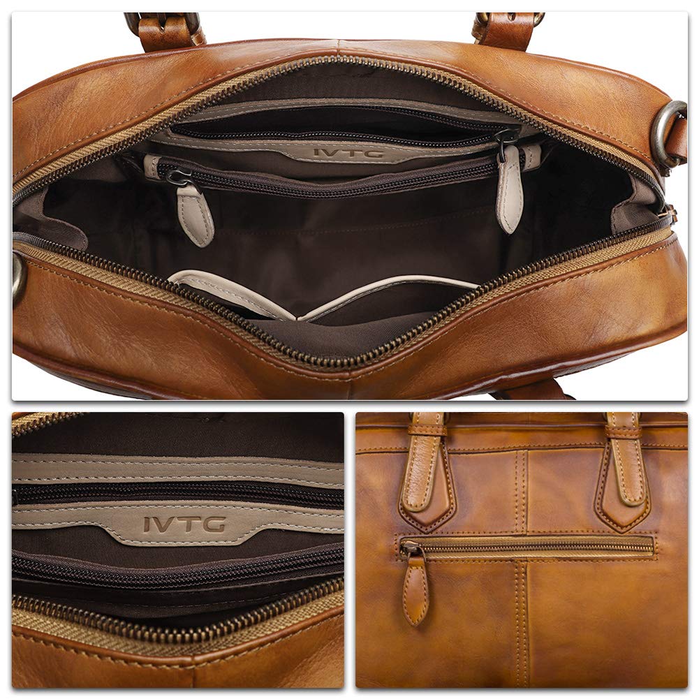 Genuine Leather Handbag for Women - Top Handle Satchel Purse with Adjustable Shoulder Strap - Fashionable & Handmade Leather Bag for Work, Travel & Everyday Use