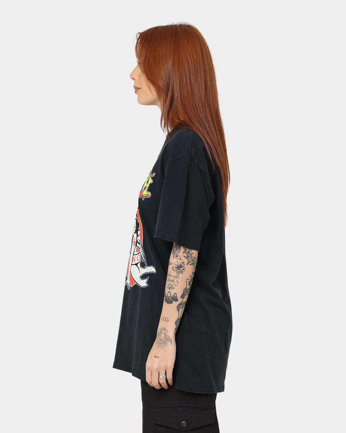 Vintage Aerosmith Angel Heart Washed Black T-Shirt - Rock Band Tee for Concerts & Casual Wear