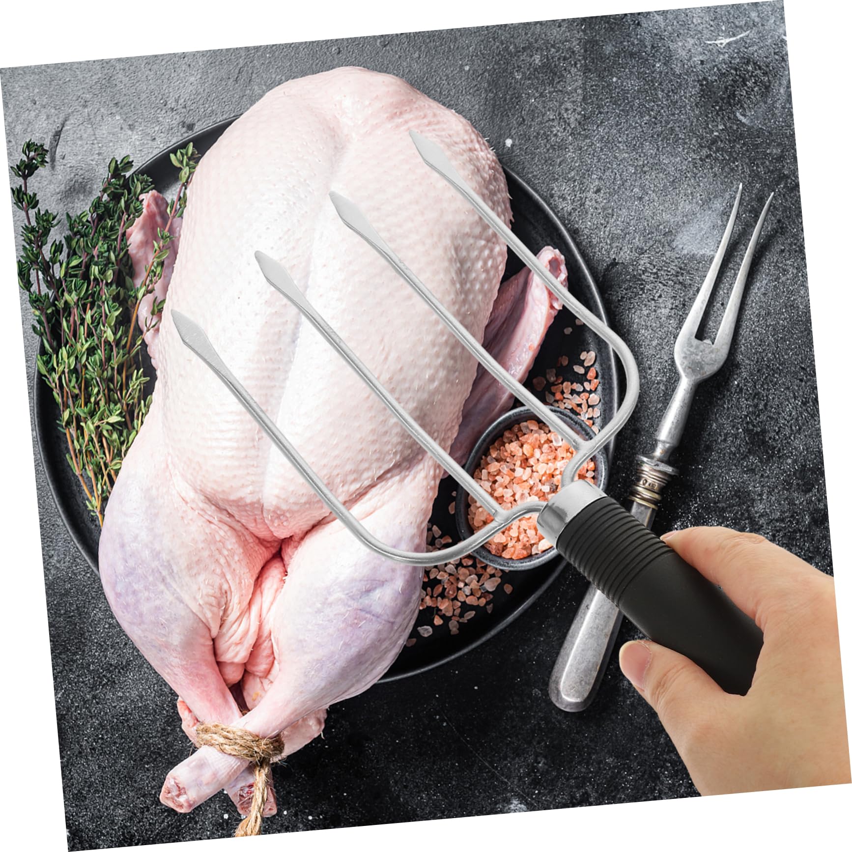 Premium Stainless Steel Heavy Duty Turkey Forks - 4 Prong BBQ Roast Carving Fork for Meat, Poultry & Turkey - Perfect for Grilling, Roasting & Carving at BBQs, Thanksgiving & Family Gatherings