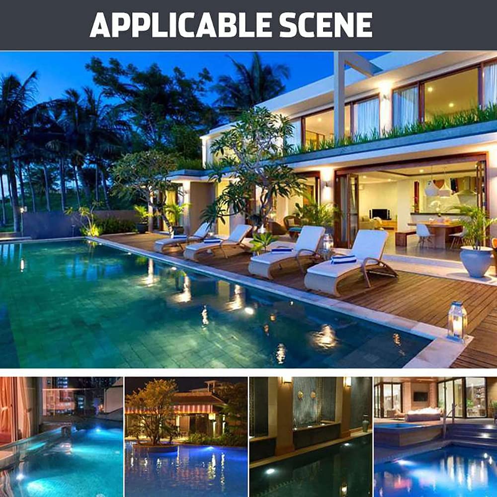 12W RGB LED Swimming Pool Underwater Light with Remote Control - IP68 Waterproof, Wall Mount, 12V - Perfect for Backyard Pools, Spas, and Landscape Lighting