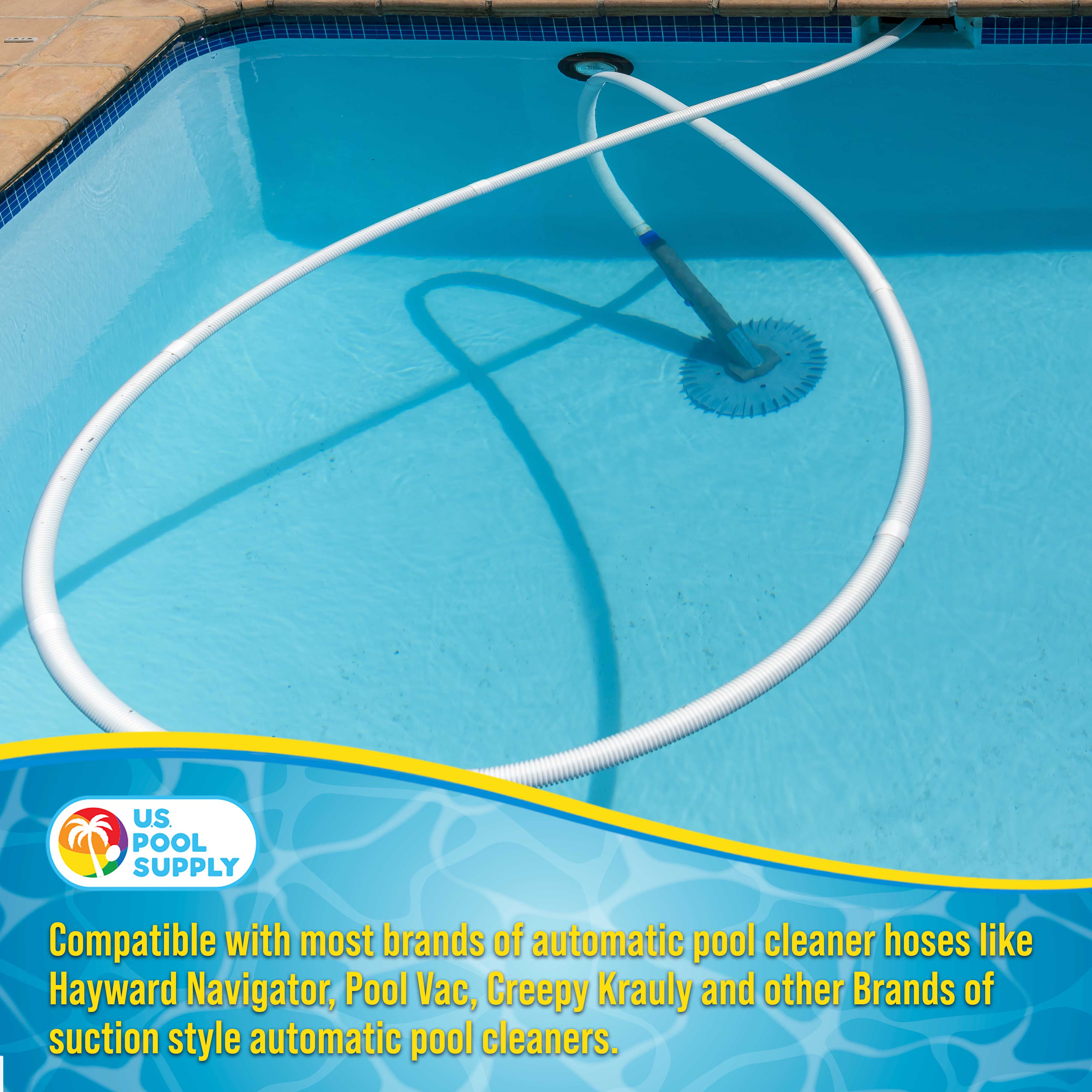 Professional 8-Piece Swimming Pool Vacuum Cleaner Hose Set - 40ft Flexible Spiral Wound with 1.5