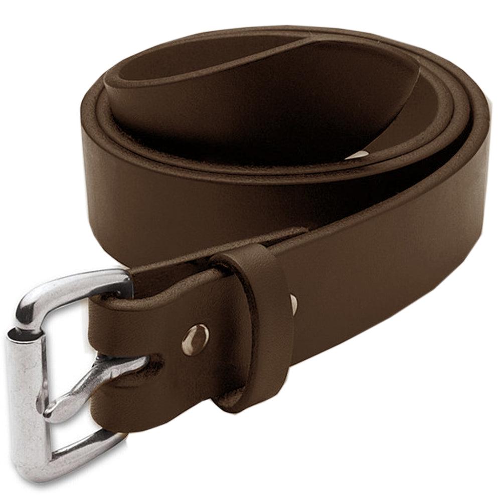 Premium Men's Leather Motorcycle Belt - Genuine Brown Leather Biker Belt for Harley & Cruiser Riders - Perfect for Motorcycle Enthusiasts & Everyday Wear