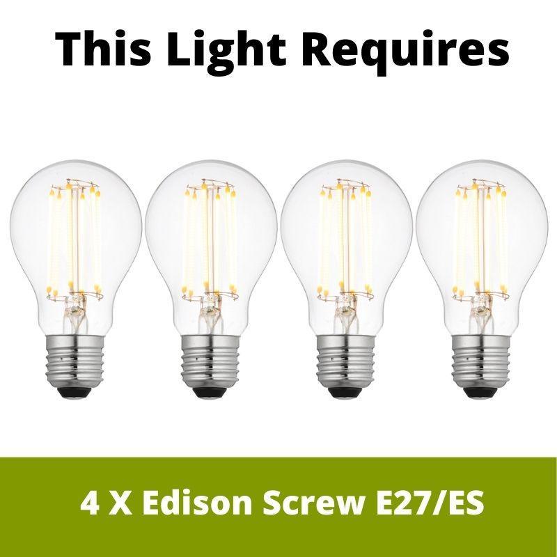 Eglo Lurone Black & Gold Ceiling Pendant Light - Modern Industrial Chandelier for Dining Room, Kitchen Island & Bedroom Lighting