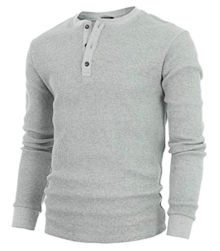 Waffle Henley - (Gmt001) -Grey