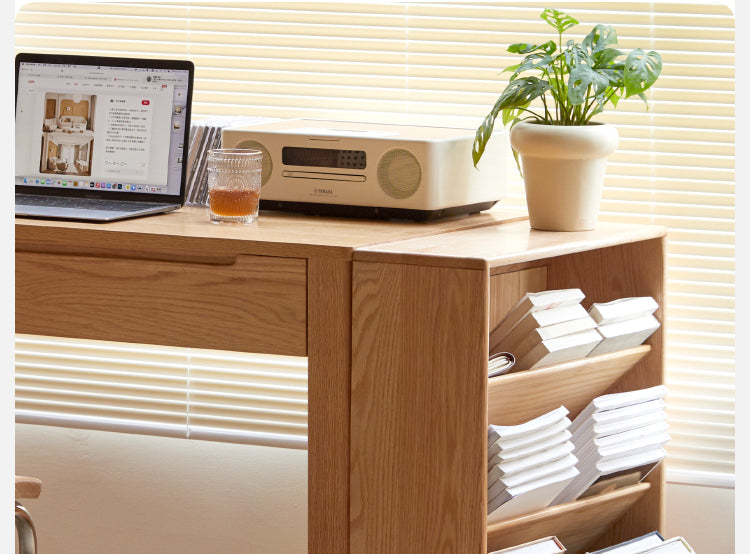 Oak Solid Wood Small Wall-Mounted Book Rack - Space-Saving Bookshelf for Living Room, Bedroom & Office Organization
