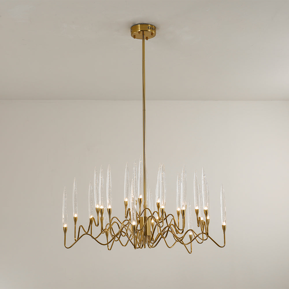 Elegant Classical Candelabrum Chandelier - Antique Brass Crystal Ceiling Light Fixture for Dining Room, Living Room & Bedroom Decor