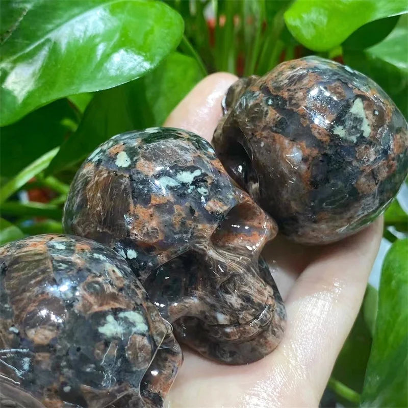 2 Inch Natural Katophorite Skull Carving Quartz Crystal - Feng Shui Healing Stone, Home Decor Gift for Meditation & Spiritual Practice (1 Piece) - Perfect for Altars, Office Desk & Energy Cleansing