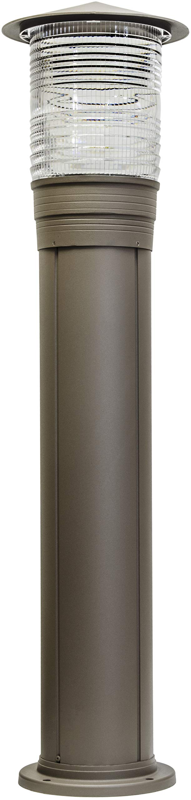 D357-BZ Heavy Duty Powder Coated Cast Aluminum Bollard - Outdoor Security Post for Parking Lots, Driveways & Building Protection