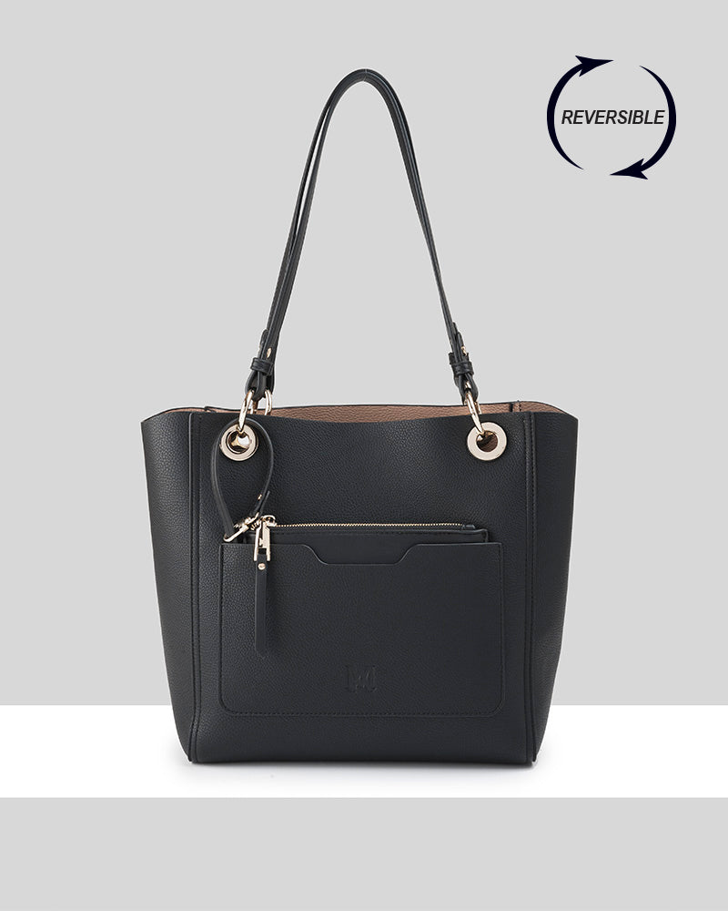 4 in 1 Reversible Tote Bag, Crossbody Purse & Zippered Wallet - Stylish Convertible Handbag for Women, Work, Travel & Everyday Use