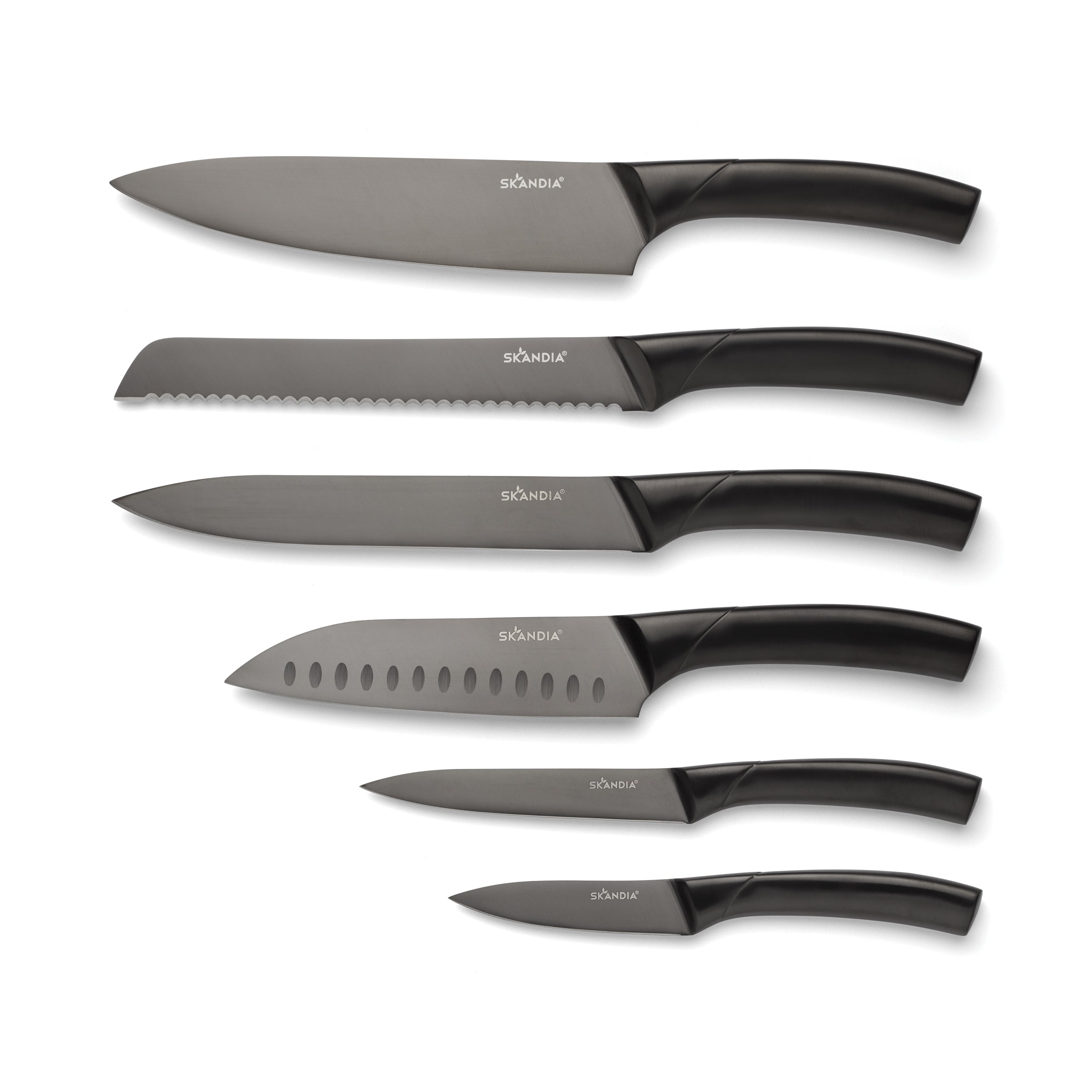 Beck 7-Piece Knife Block Set with Wooden Stand - High-Quality Stainless Steel Kitchen Knives for Cooking, Slicing & Dicing - Perfect for Home Chefs & Professional Kitchens