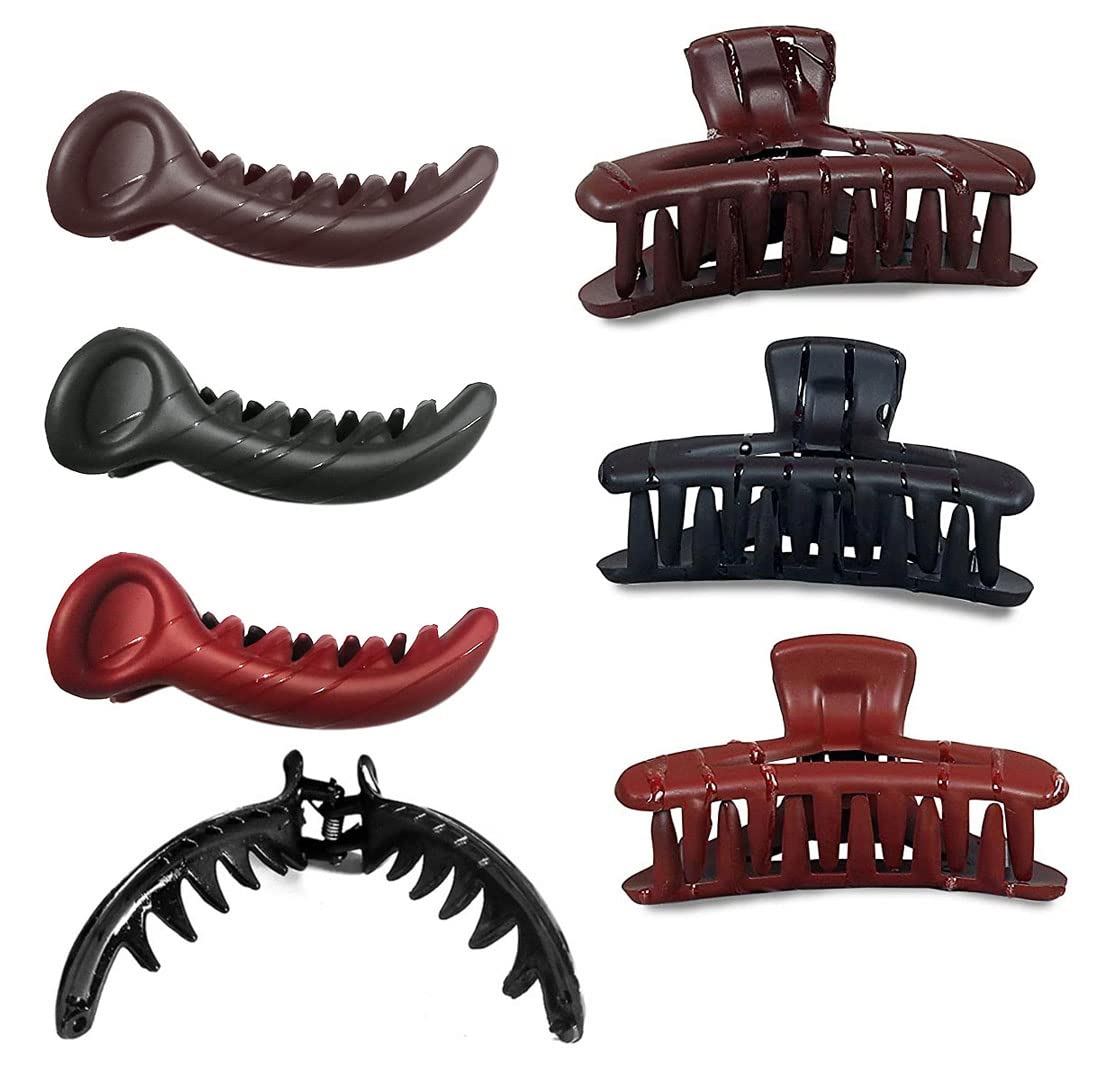 BHARATGAURAV Matte Octopus Hair Clips for Women & Girls - 6 Pack Butterfly Hair Claw Clips, Non-Slip Hair Accessories for School, Work, Party & Everyday Styling