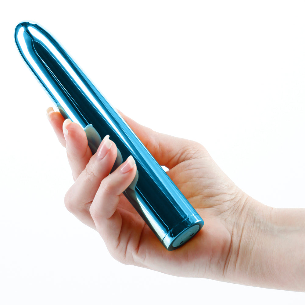 Chroma 7 Rechargeable Metallic Multispeed Straight Vibrator - Powerful Personal Massager for Relaxation & Intimate Pleasure - Perfect for Home Use & Couples Play