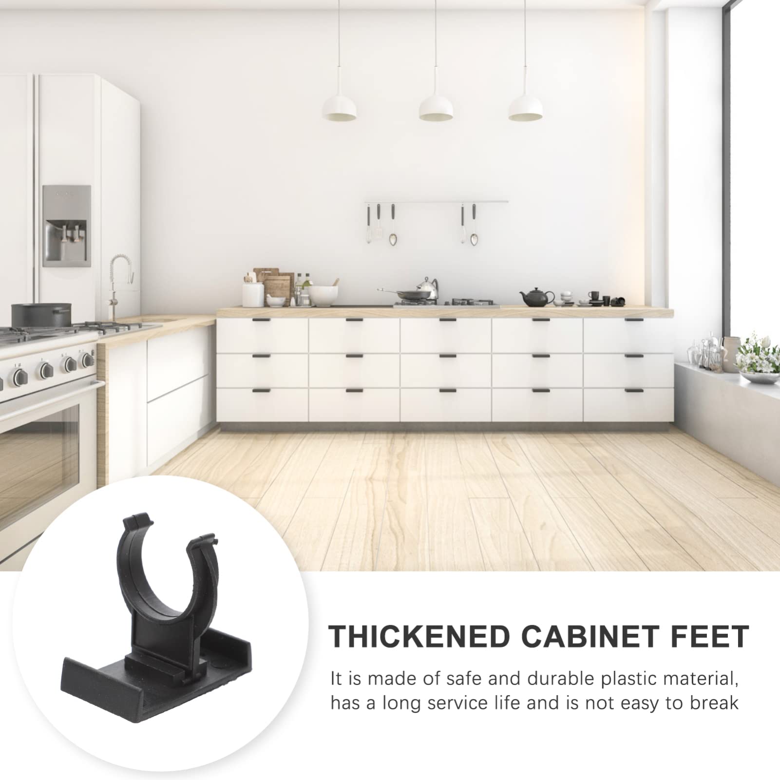 Angoily 10 Sets Black Cabinet Toe Kick Clips - Heavy Duty Kitchen Plinth Clips with Screws for Cabinet Leveling & Kickboard Support | Perfect for DIY Kitchen Cabinet Installation & Furniture Assembly