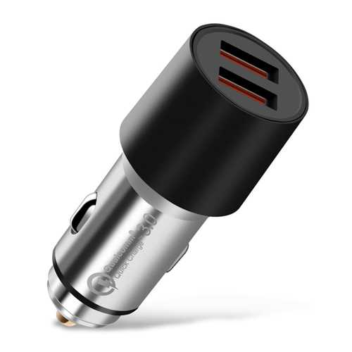 Bakeey QC3.0 Fast Charging Dual USB Car Charger - Compatible with iPhone, Samsung, iPad, Tablets & Cameras - Perfect for Road Trips & Travel Charging