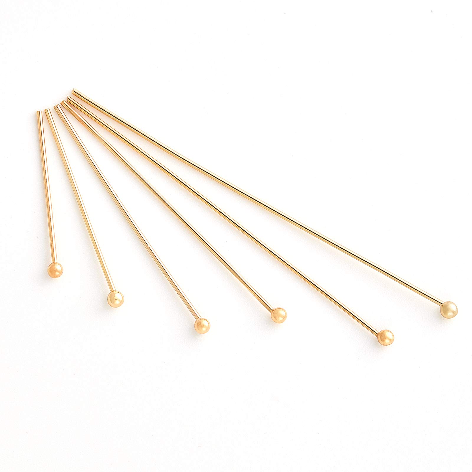 BENECREAT 220PCS 18K Real Gold Plated Ball Head Pins - Mixed Sizes for DIY Earrings, Jewelry Making & Crafting - Perfect for Beading, Wire Wrapping & Handmade Jewelry Designs