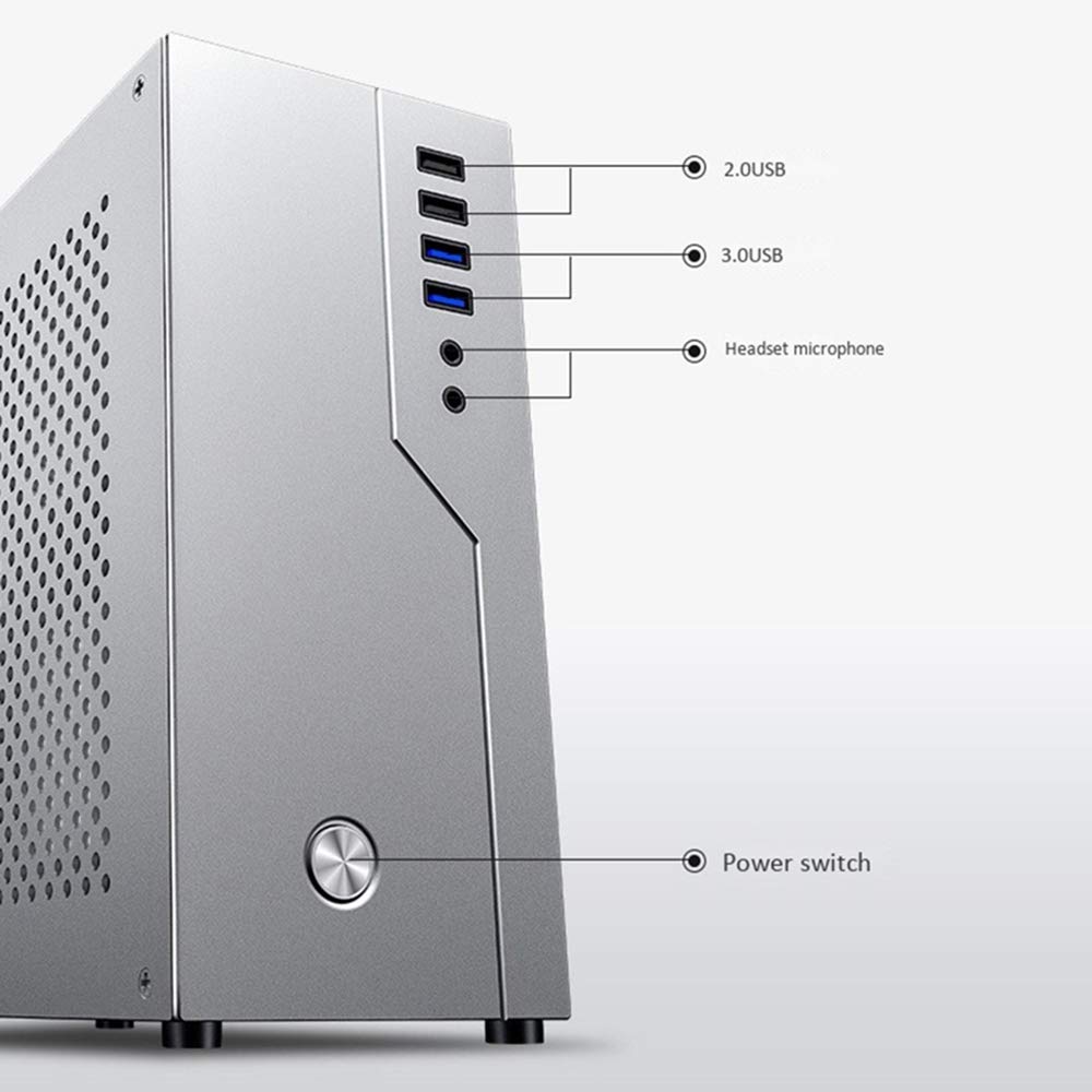 Compact ITX Mini PC Case - All Aluminum, Soft PCIE Single Slot, HTPC & Desktop Computer Chassis for Home Theater & Gaming Setup