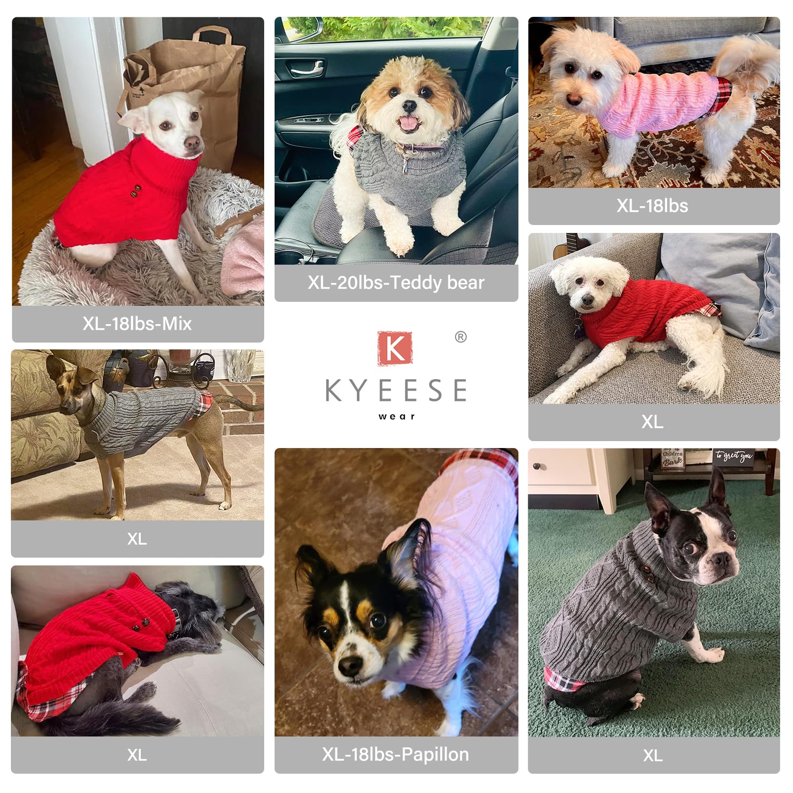 KYEESE Warm Knit Dog Sweater for Small & Medium Dogs - Turtleneck Pullover Winter Coat for Puppies, Boys & Girls - Cozy Pet Clothing for Cold Weather - Yellow, XL - Perfect for Walks, Outdoor Adventures & Indoor Comfort