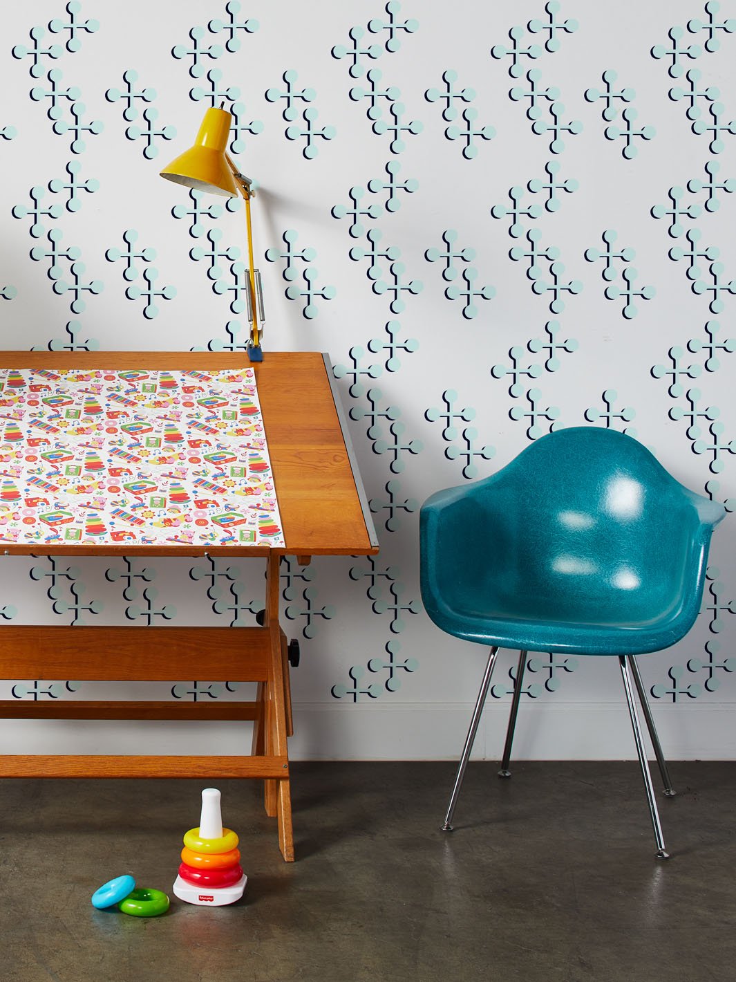 Fisher Price™ Sky Large Two-Color Wallpaper - Perfect for Nursery, Kids Room & Playroom Decor