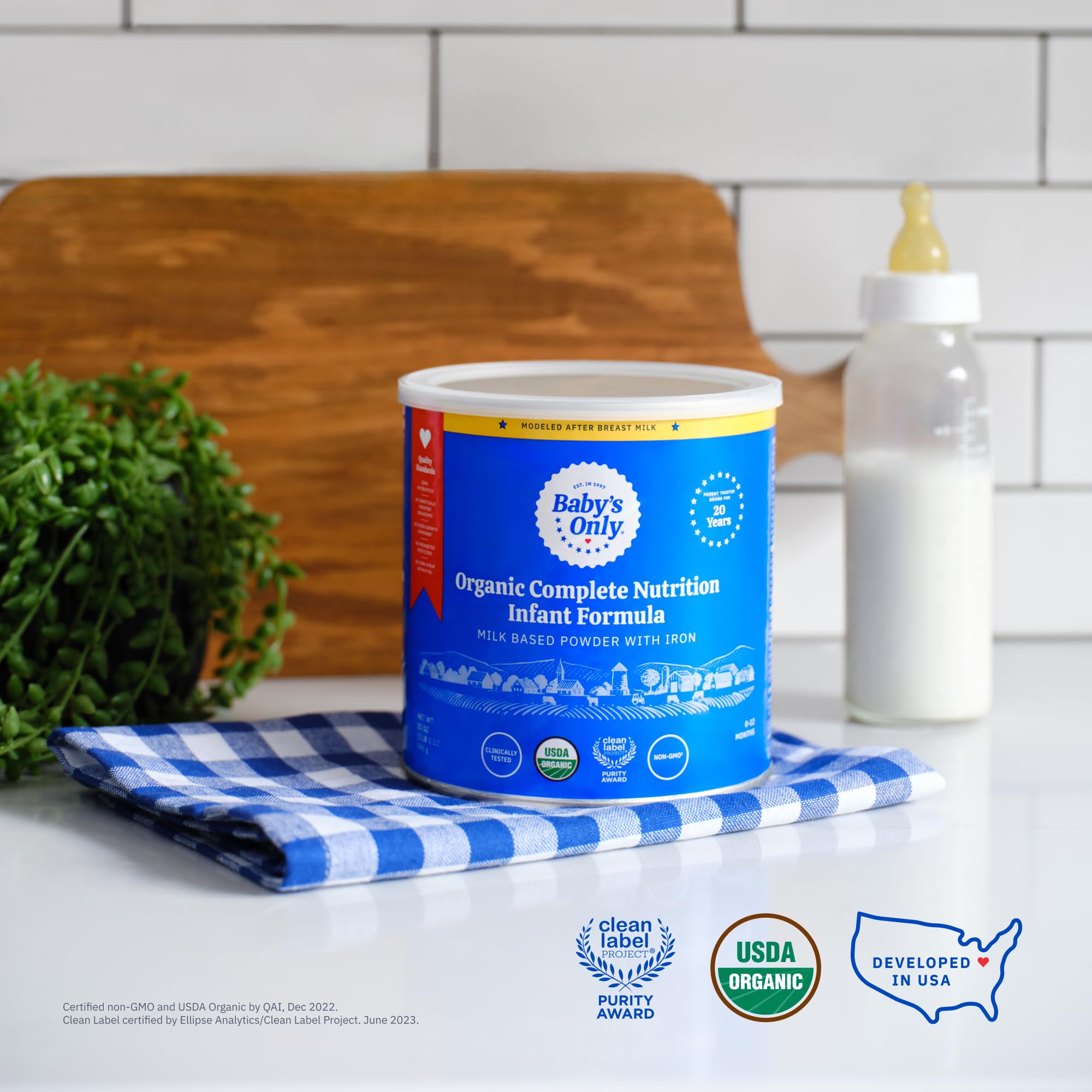 Organic Baby Formula Powder - Baby's Only Complete Nutrition Infant Formula, Milk-Based with Iron & Vitamin D, Newborn to 12 Months (21oz, 6-Pack) | Gentle Digestion, Closest to Breast Milk for Healthy Growth - Ideal for Home, Travel & Daycare Use
