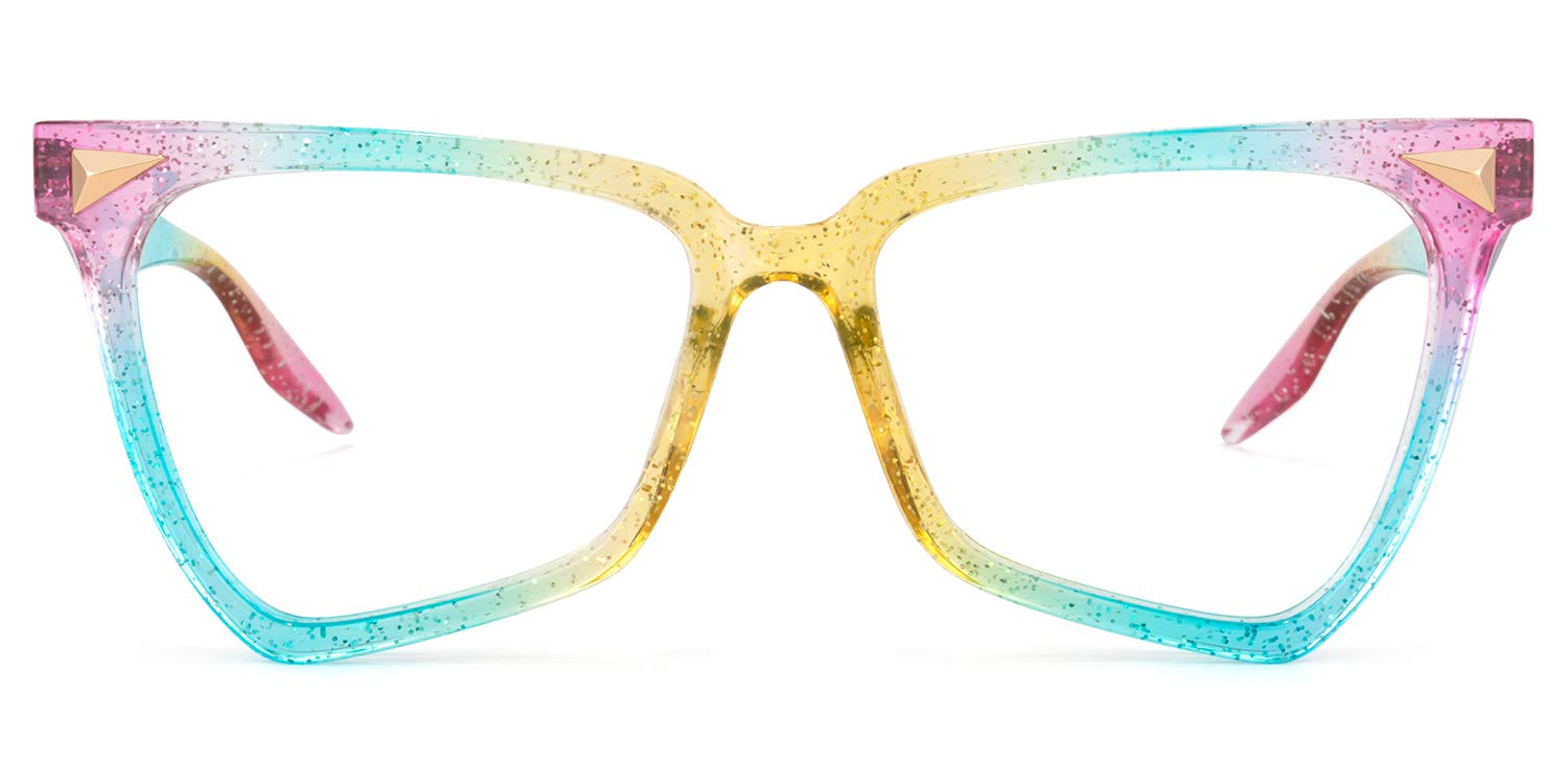 Zeelool Unicorn Rainbow Butterfly Blue Light Blocking Glasses for Women | 100% UV400 Protection | Anti-Eye Strain Computer Glasses | Perfect for Gaming, Office Work & Screen Time (Style OP01860)