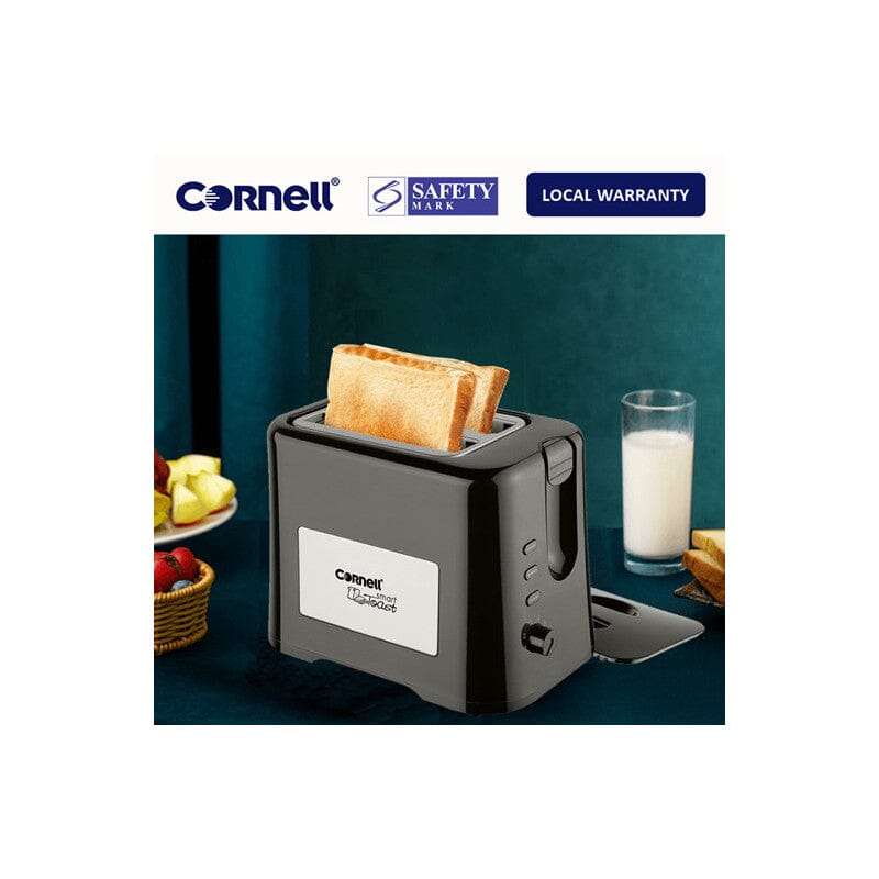 Cornell 2-Slice Pop Up Toaster - CTEDC2000WH (White) & CTEDC2000BK (Black) - Perfect for Breakfast, Dorm Rooms & Small Kitchens