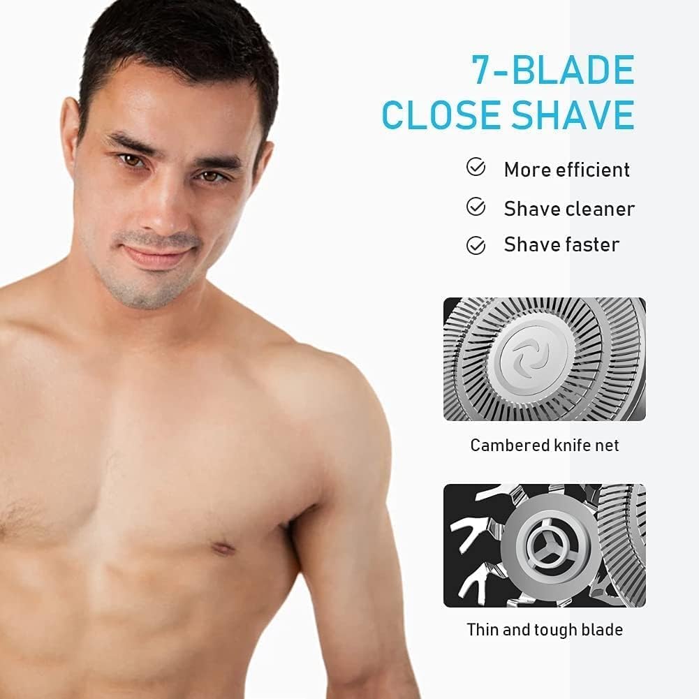 5-in-1 Electric Razor for Men with 7D Floating Cutter Head | USB Rechargeable Rotary Shaver | Smart Multifunctional Grooming Kit | Perfect for Travel, Home & Office Use