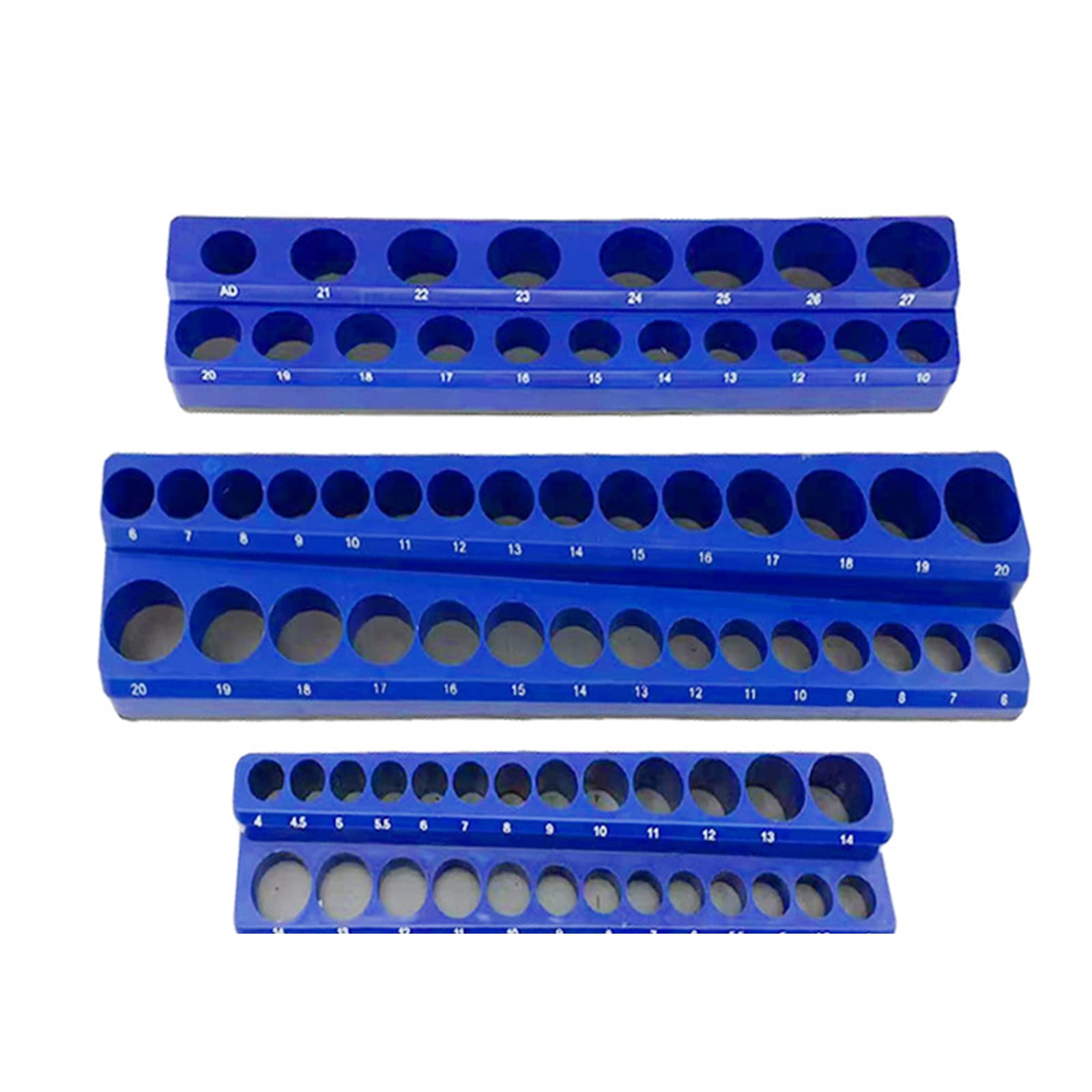 Magnetic Socket Holder Organizer - Heavy Duty Plastic Tool Storage Rack for 1/8