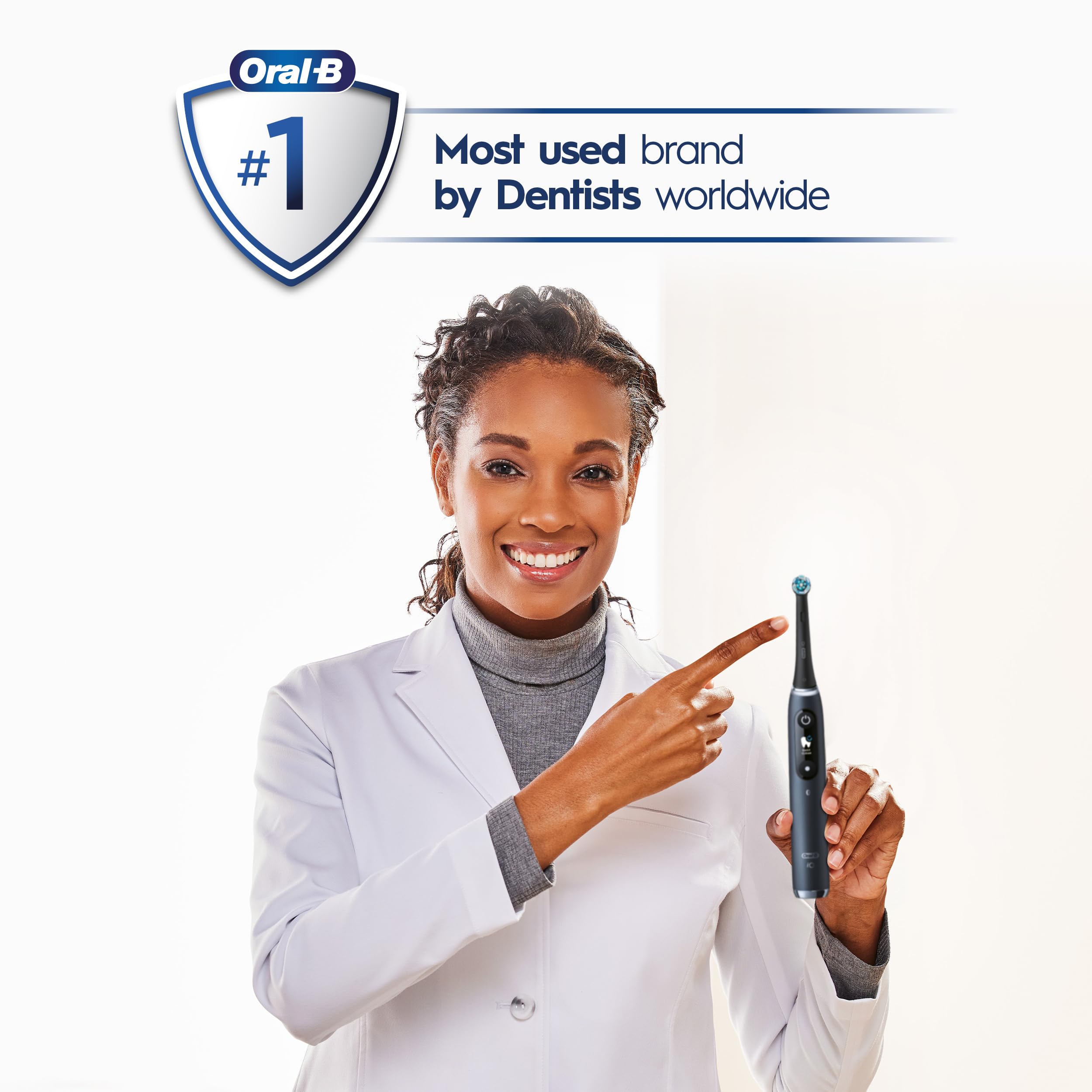 Oral-B iO Series 9 Electric Toothbrush with 4 Brush Heads, Aqua Alabaster - Smart Pressure Sensor & AI Cleaning for Professional Dental Care at Home