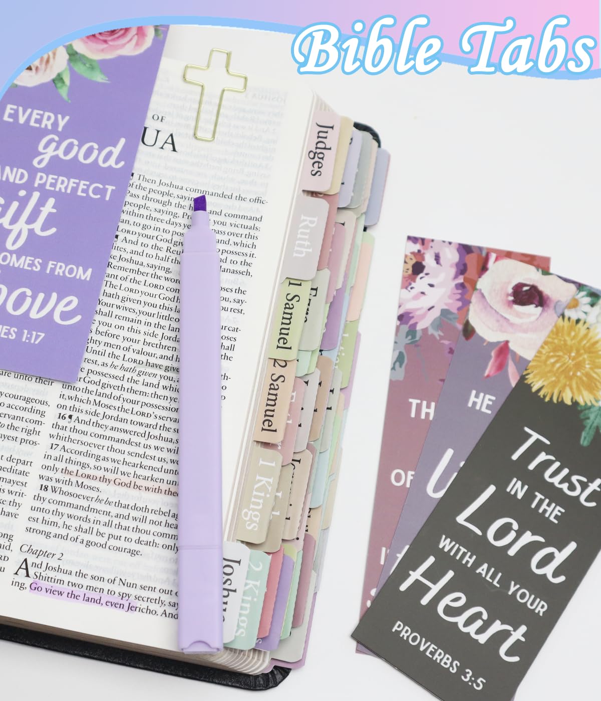 PartyGalore Bible Study Journaling Kit with Tabs, Highlighter, Pen Case & Bookmark - Christian Annotation Supplies for Women & Students - Perfect for Bible Study Groups, Church Gifts & Personal Devotion